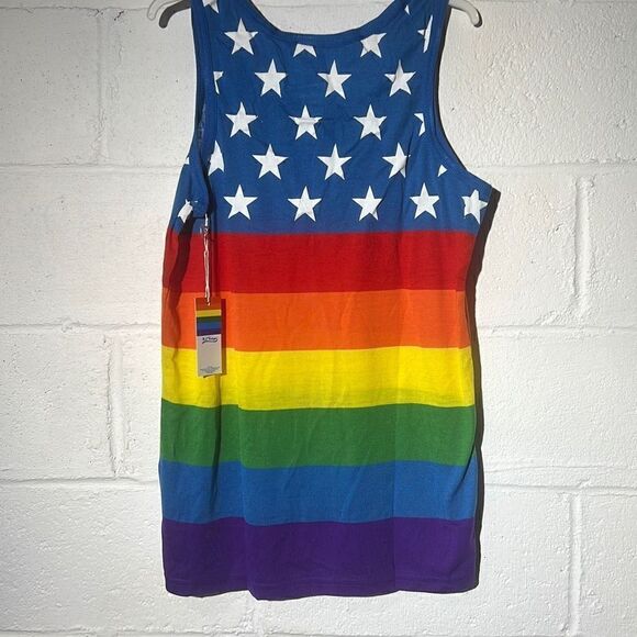 Pride Rainbow tank 100% polyester NWT - Picture 3 of 4